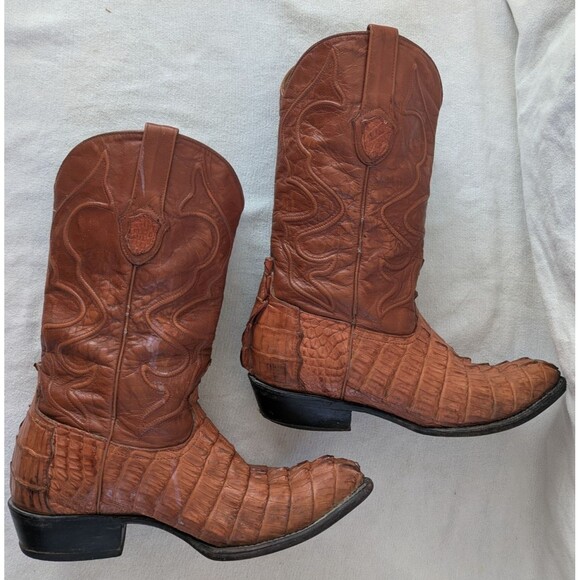 Wild West Exotic Genuine Crocodile Hornback Leather Boots Cognac Men’s 9.5 EE main image 6